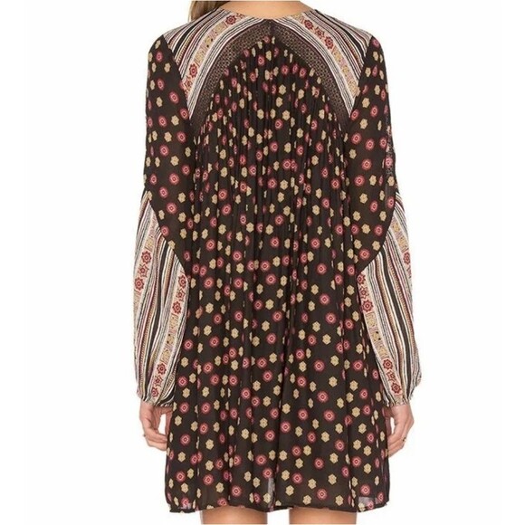 Free People Rain Or Shine Pebble Print Bohemian Floral Tunic Mini Dress Size S - Picture 2 of 9